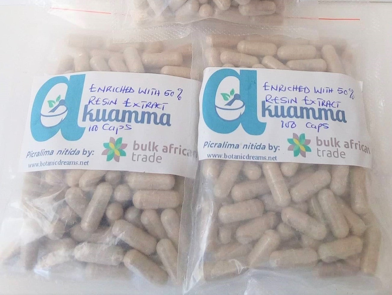 Akuamma Capsules enriched with 50% resin